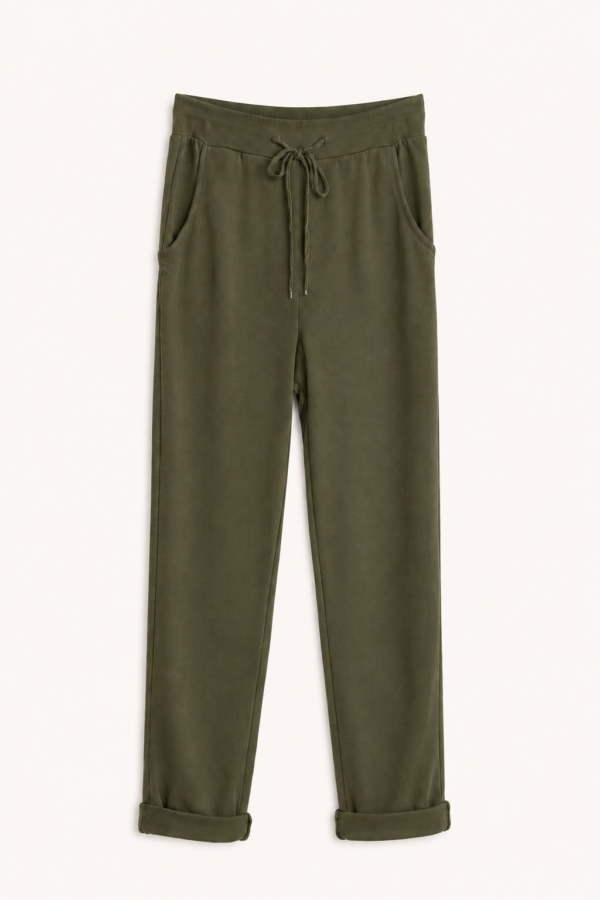 cotton stretch drawstring trousers