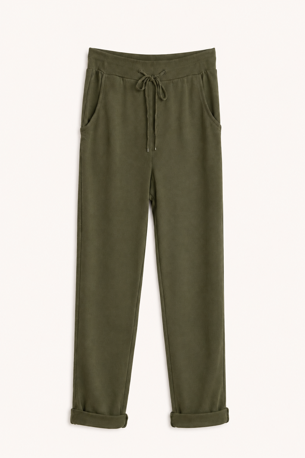 cotton stretch drawstring trousers