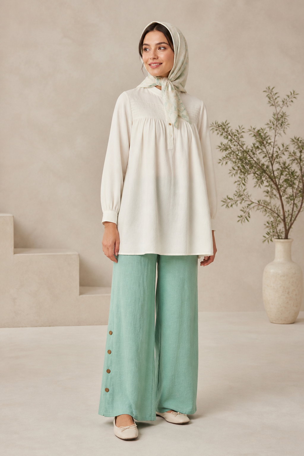 wide leg linen blend trousers wide leg linen blend trousers